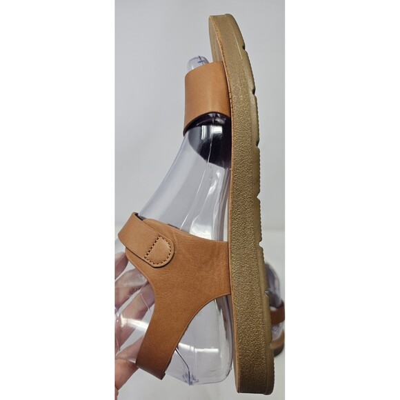 Solanz Plenty Strappy Ankle Sandals Womens Size 7 M Brown Faux Leather - Picture 4 of 11